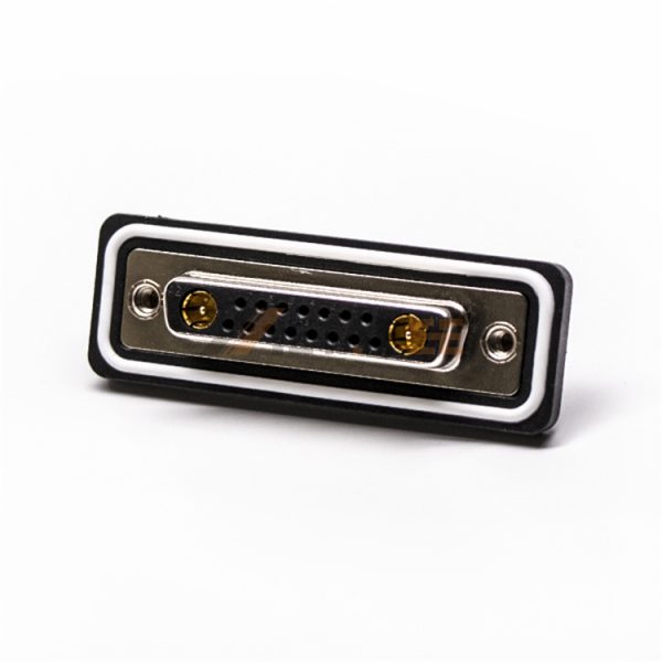 Waterproof 17W2 Combo D-Sub Female Connector for Cable, IP67, Coaxial & Signal