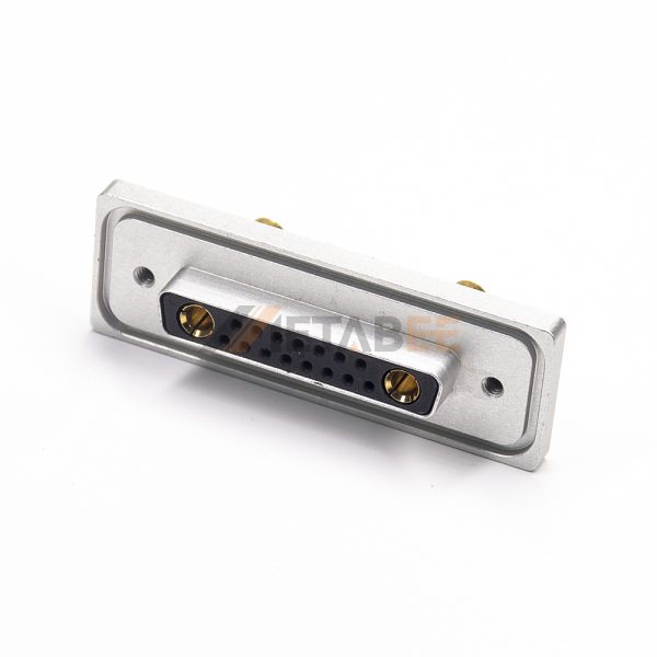 Waterproof 17W2 D-Sub Female Combo Connector, Cable Type, IP67, Power & Signal, Stainless Steel Shell