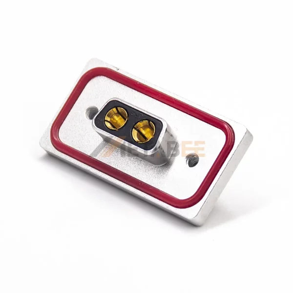 Waterproof 2W2 Power D-Sub Female Connector, PCB Mount, Stainless Steel shell, IP67