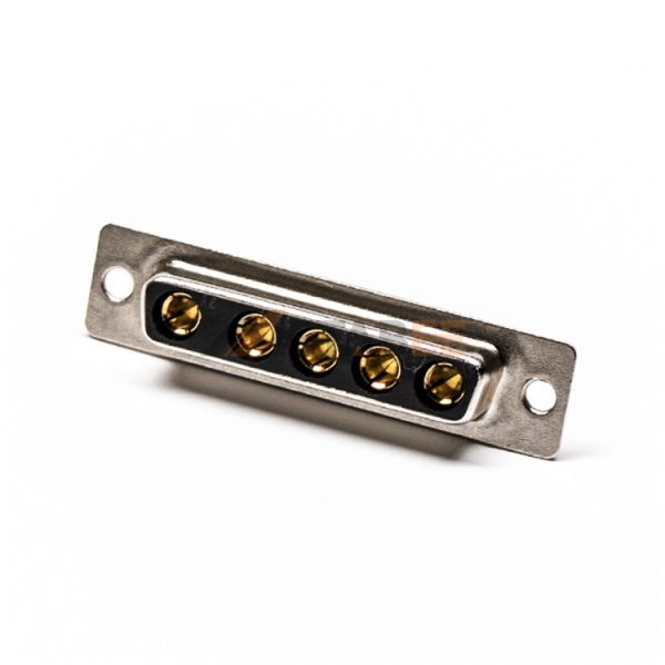 Waterproof 5W5 D-Sub Female High Current Connector for Cable, Solder Type, IP67