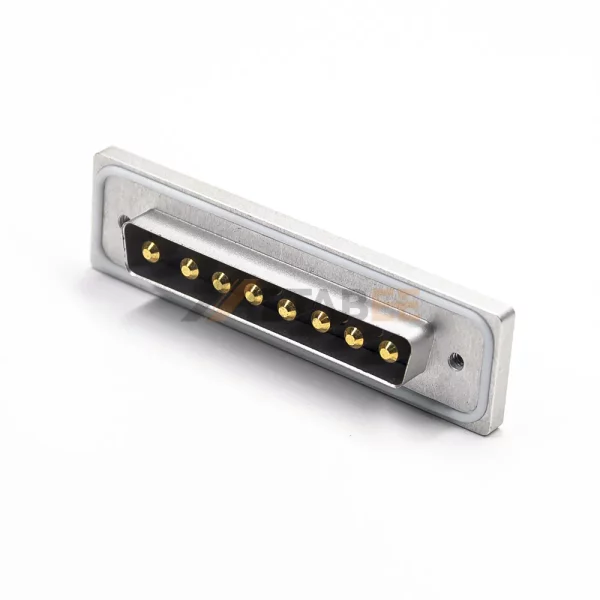 Waterproof 8W8 Power D-Sub Male Connector for PCB Mount, Through Hole, Stainless Steel Shell, IP67