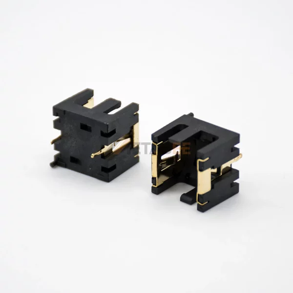 2x LR44 Coin Cell Battery Holder for PCB Mount, DIP, 11.6mm, Black 01