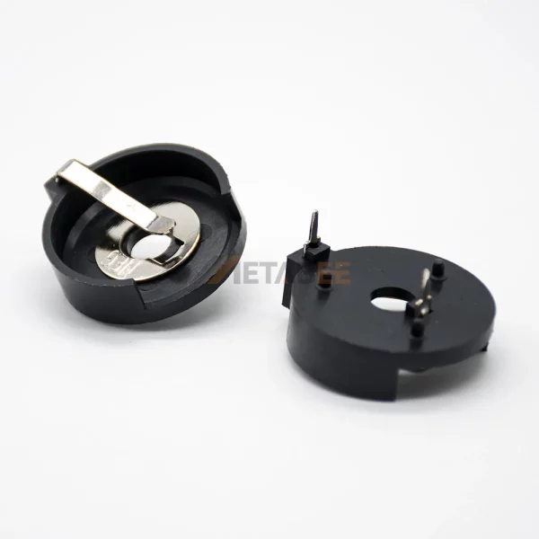 CR-2430 Coin Cell Battery Holder for PCB Mount, DIP, 24mm, Black 01