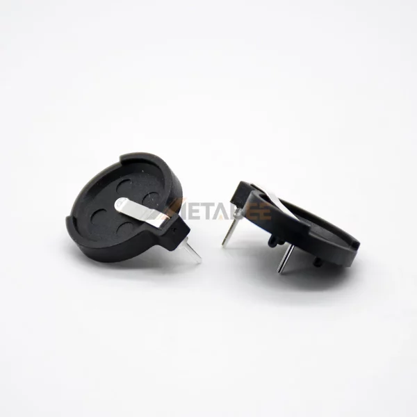 CR1620 Coin Cell Battery Holder for PCB Mount, DIP, 16mm, Black 01