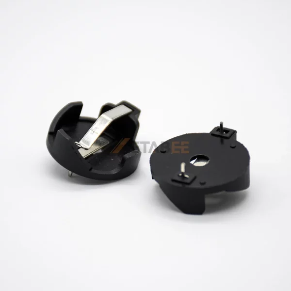 CR2025 Coin Cell Battery Holder for PCB Mount, DIP, 20mm, Black 01