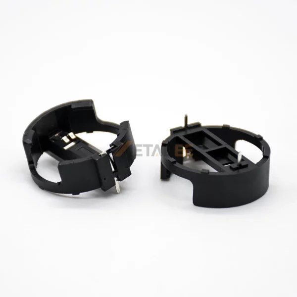 CR2032 3V Coin Cell Battery Holder for PCB, DIP, 20mm, Black 01