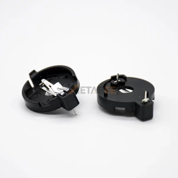CR2032 Coin Cell Battery Holder for PCB Mount, DIP, 20mm, Black 01