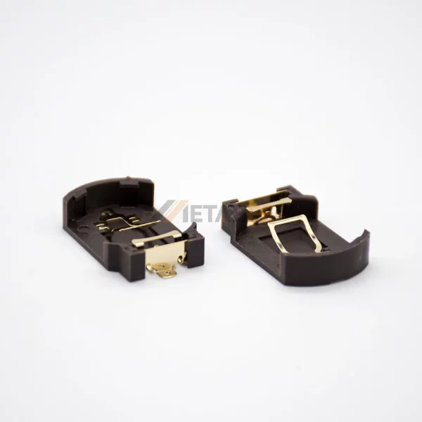 CR2032 Coin Cell Battery Holder for PCB, SMT Surface Mount, 20mm, Black 01