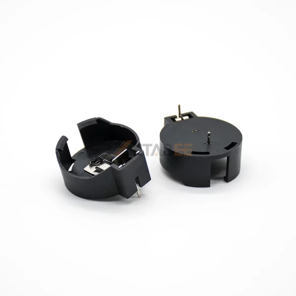 CR2450 Coin Cell Battery Holder for PCB Mount, DIP, 16mm, Black 01