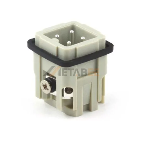 HA-003-M HA Series 3-Pin Male Heavy Duty Connector Insert, 3+PE, Screw Terminal