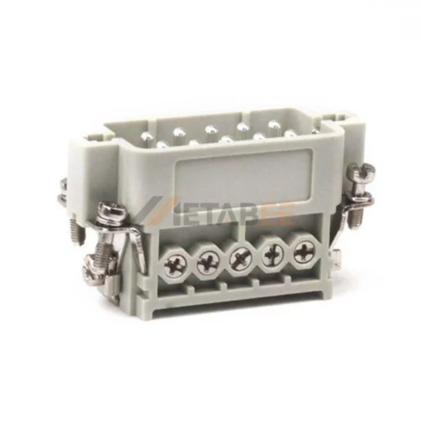 HA-010 HA Series 10-Pin Male/Female Heavy Duty Connector Insert, 10+PE, Screw Terminal