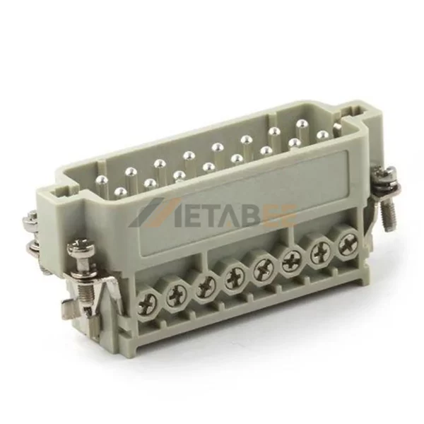 HA-016-M HA Series 16-Pin Male Heavy Duty Connector Insert, 16+PE, Screw Terminal