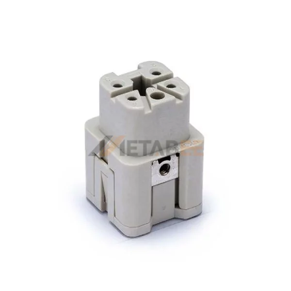 HAS-004 HA Series 4-Pin Male/Female Heavy Duty Connector Insert, 4+PE, Cage-clamp Terminal