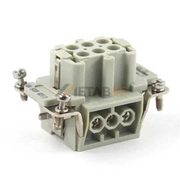 HE-006 HE Series 6-Pin Male/Female Heavy Duty Connector Insert, 6+PE, Screw Terminal
