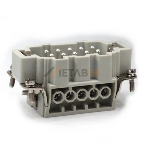 HE-010 HE Series 10-Pin Male/Female Heavy Duty Connector Insert, 10+PE, Screw Terminal