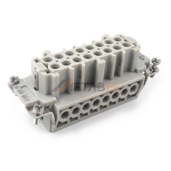 HE-016 HE Series 16-Pin Male/Female Heavy Duty Connector Insert, 16+PE, Screw Terminal