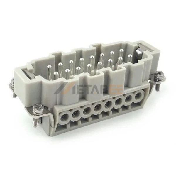 HE-016 HE Series 16-Pin Male/Female Heavy Duty Connector Insert, 16+PE, Screw Terminal