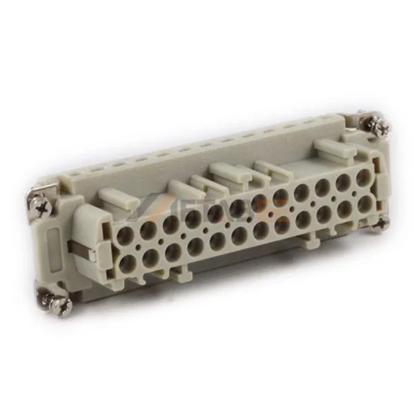 HE-024 HE Series 24-Pin Male/Female Heavy Duty Connector Insert, 24+PE, Screw Terminal