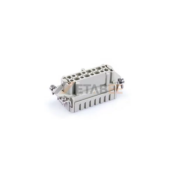 HEC-016 HE Series 16-Pin Male/Female Heavy Duty Connector Insert, 16+PE, Crimp Terminal