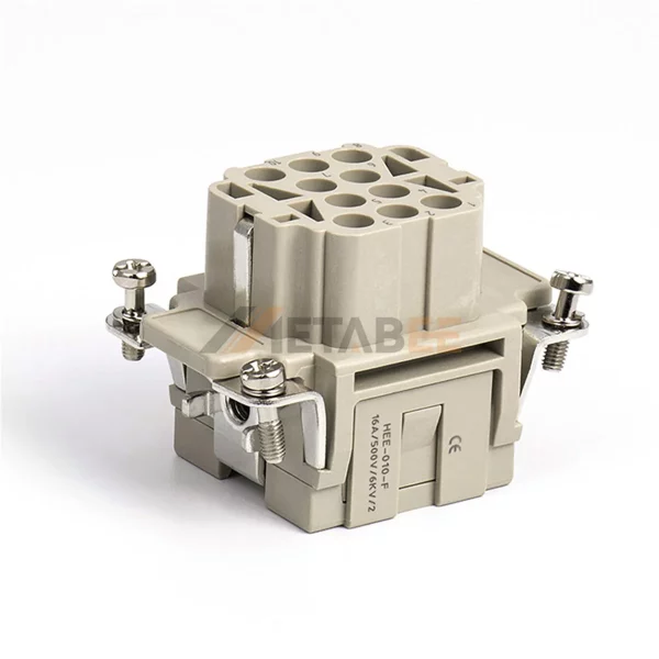 HEE-010 HEE Series 10-Pin Heavy Duty Connector Male/Female Insert, Crimp Terminal, Size 6B