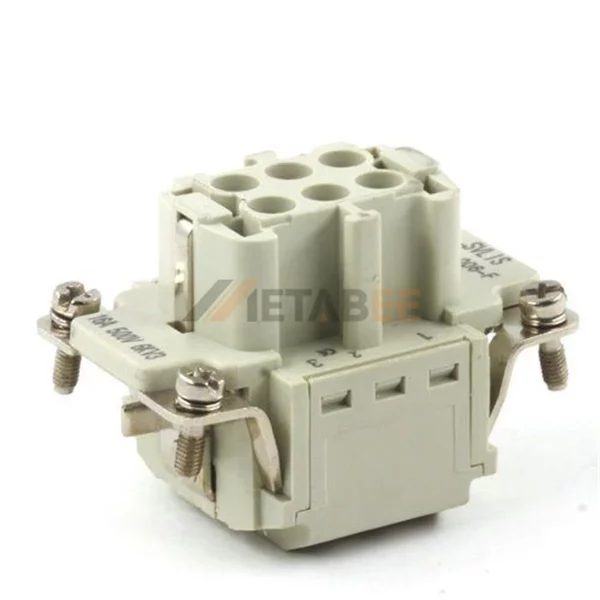 HESH-006 HE Series 6-Pin Male/Female Heavy Duty Connector Insert, 6+PE, Quick Lock Terminal