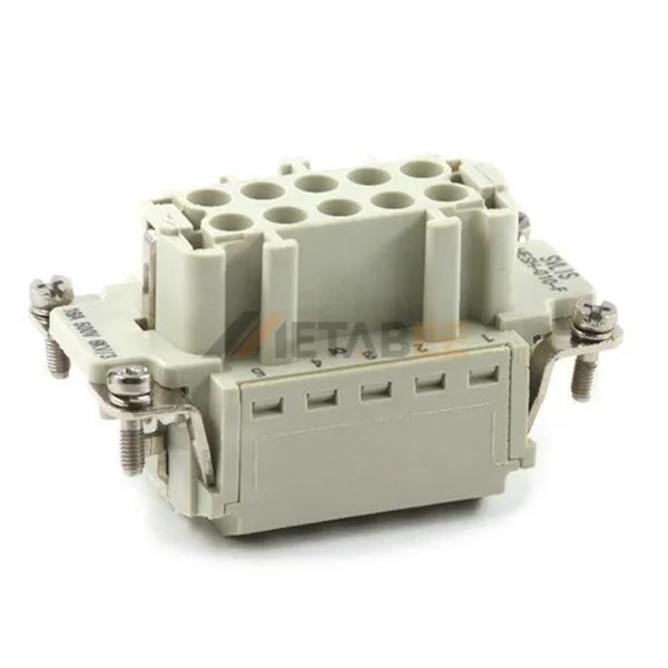 HESH-010 HE Series 10-Pin Male/Female Heavy Duty Connector Insert, 10+PE, Quick Lock Terminal
