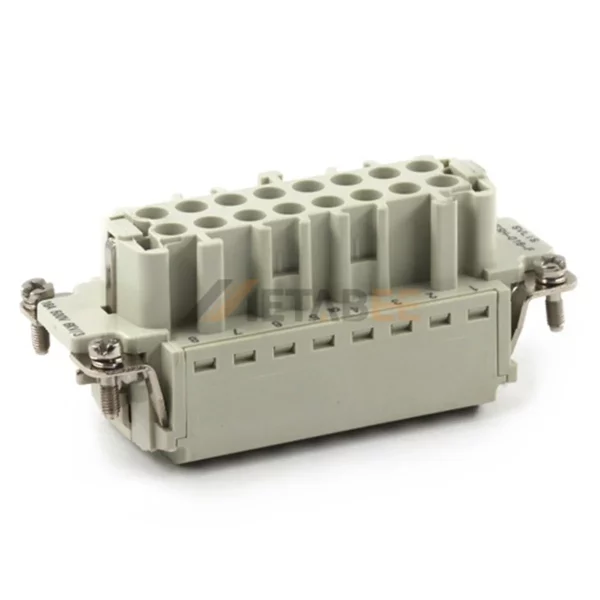 HESH-016 HE Series 16-Pin Male/Female Heavy Duty Connector Insert, 16+PE, Quick Lock Terminal