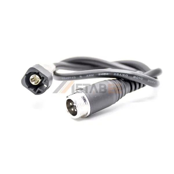 HSD A-Coded 4 Pin Plug to GX12 4 Pin Plug Cable 01