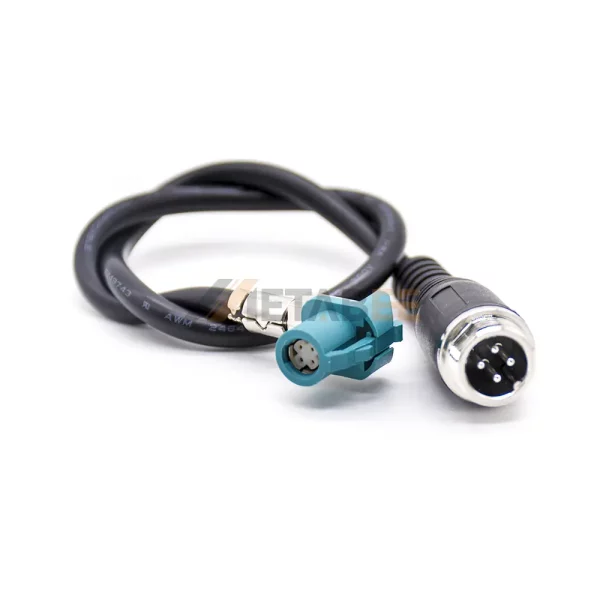 RA HSD Z-Coded 4 Pin Jack to GX12 4 Pin Plug Cable 01