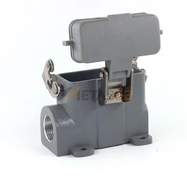 H10A Series Heavy Duty Connector Housing with Cover, Surface Mounting, Side Entry, Single Lever