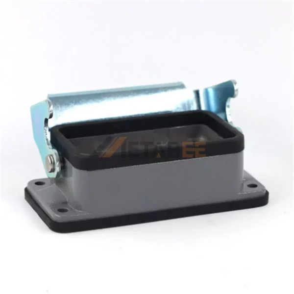 H10B Series Heavy Duty Connector Housing with Single Lever, Bulkhead Mounting, Bottom Entry