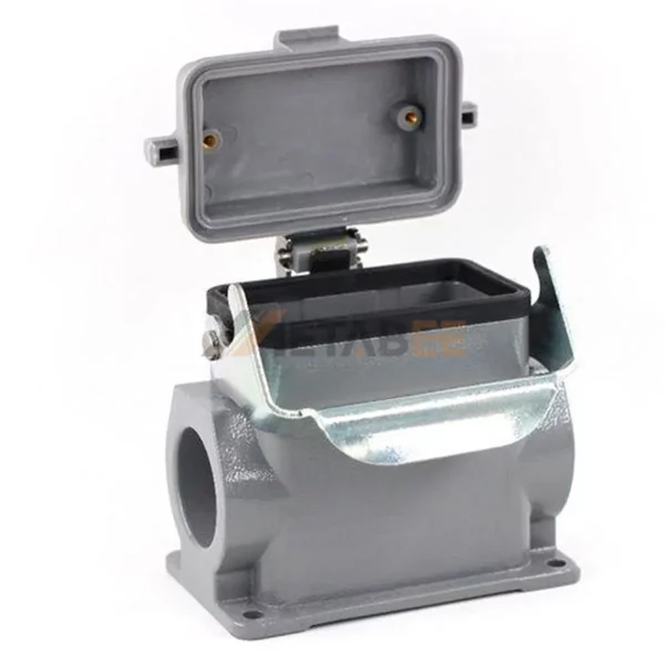 H10B Series Heavy Duty Connector Housing with Plastic Cover, Surface Mounting, Side Entry, 1 Locking Lever