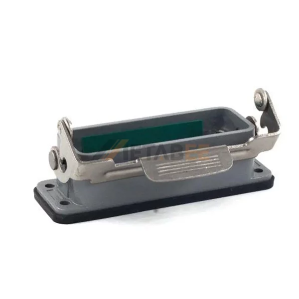 H16A Series Heavy Duty Connector Housing with Single Lever, Bulkhead, Bottom Entry