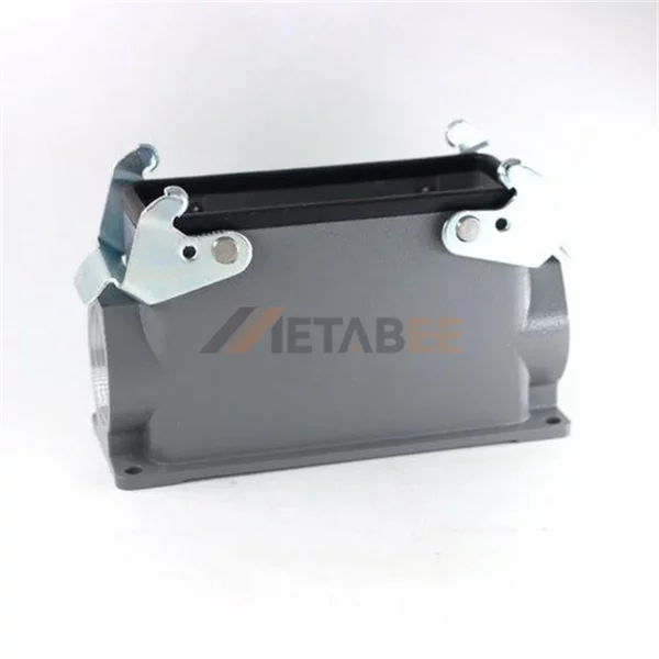 H16B Series Surface Mounting Heavy Duty Connector Housing, High Construction, Side Entry, 2 Locking Lever
