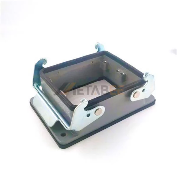 H32A Series Heavy Duty Connector Housing, Bulkhead Mounting, Bottom Entry, 2 Locking Levers