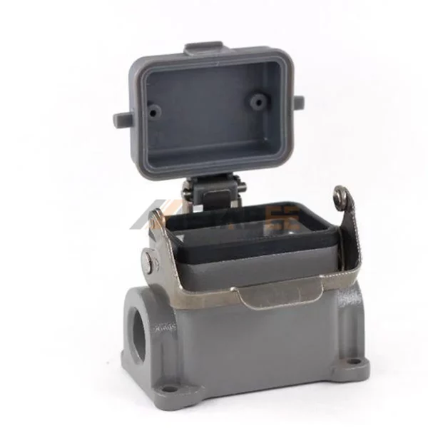 H6B Series Heavy Duty Connector High Construction Housing with Plastic Cover, Surface Mounting, Side Entry, 1 Locking Lever