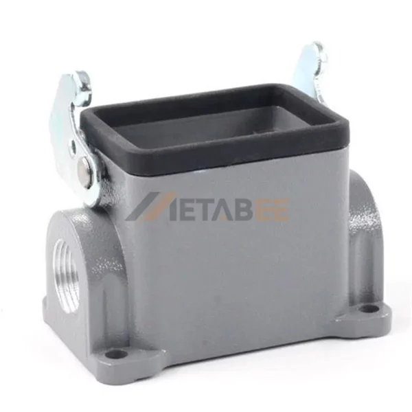 H6B Series Heavy Duty Connector Housing with 1 Lever, High Construction, Surface Mounting, Side Entry