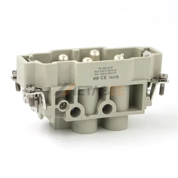 HK-4/2 HK Series 6-Pin Heavy Duty Connector Combination Contact Insert, 6+PE, Screw Terminal, Power&Signal