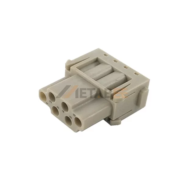 HM Series 6 Pin Male/Female Heavy Duty Connector Module Inserts, 500V/16A, Crimp Terminal
