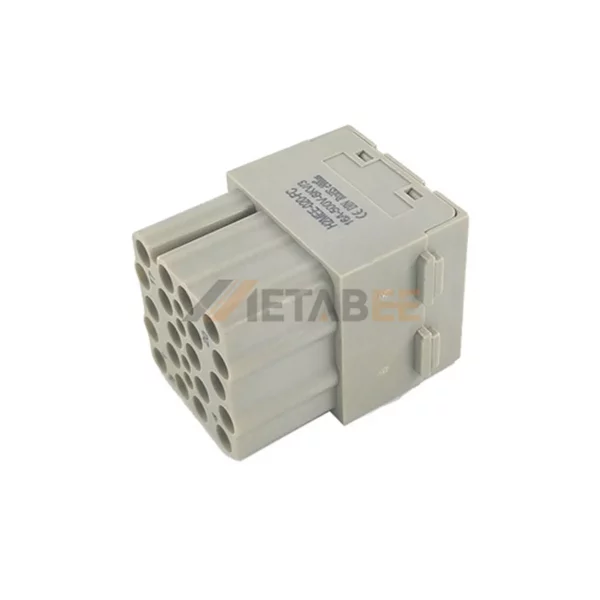 HM Series 20 Pin Male/Female Heavy Duty Connector Module Inserts, 500V/16A, Crimp Terminal