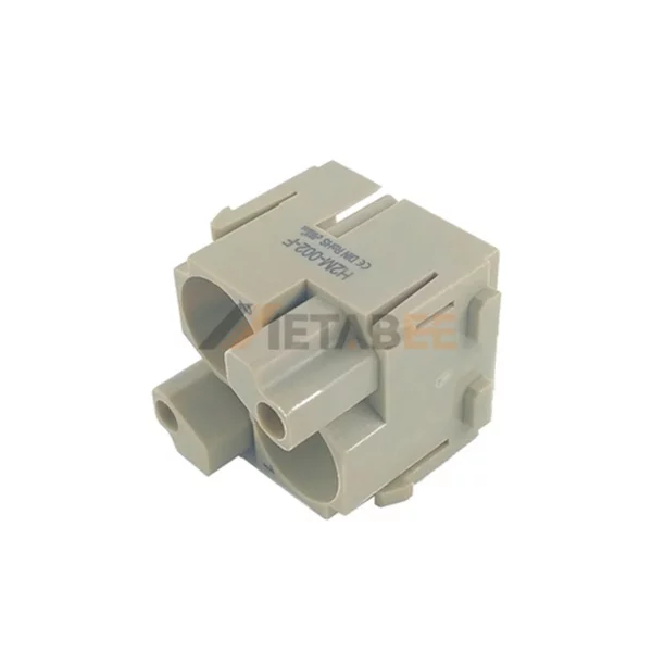 Heavy duty connector HM Series 2-Pin Male/Female Q2 Electromagnetic shielding Moudle Inserts, 50V/10A, Crimp Terminal