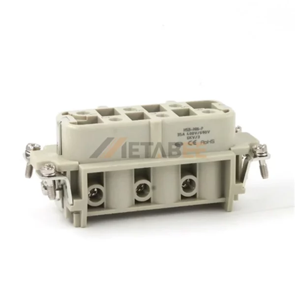 HSB-006 HSB Series 6-Pin Heavy Duty Connector Male/Female Insert, 6+PE, Screw Terminal, 690V/35A