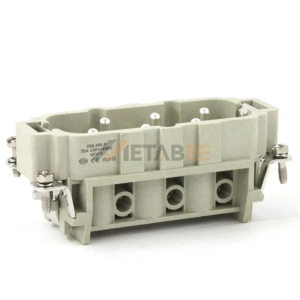 HSB-006 HSB Series 6-Pin Heavy Duty Connector Male/Female Insert, 6+PE, Screw Terminal, 690V/35A