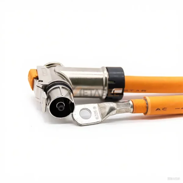 6mm High Voltage Interlock Loop EV Cable, 1 Pin Plug, A Key, 25mm², 125A, Right Angle 01