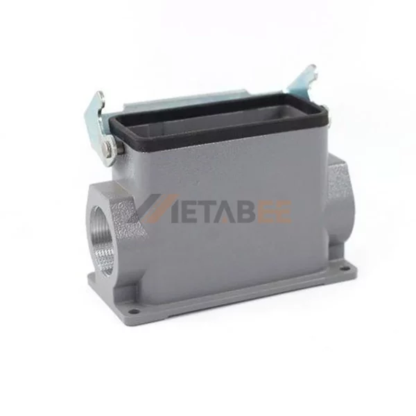 H16B Series Heavy Duty Connector Housing with Single Lever, Surface Mounting, Side Entry