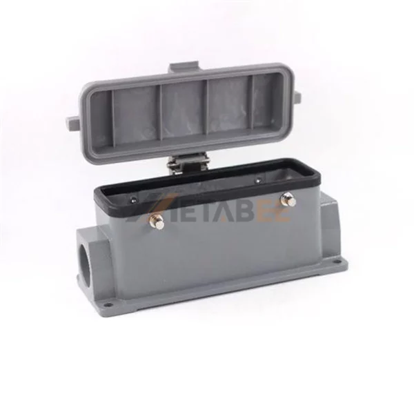 H24B Series Heavy Duty Connector Housing with Plastic Cover, Surface Mounting, Side Entry, 4 Bolts