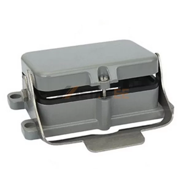 H48B Series Heavy Duty Connector Housing with Cover, Bulkhead Mounting, Bottom Entry, Single Lever