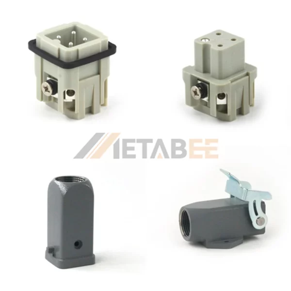 HA Series Heavy Duty Connector, 3+PE, Screw Terminal, Surface Mounting, 10A/250V