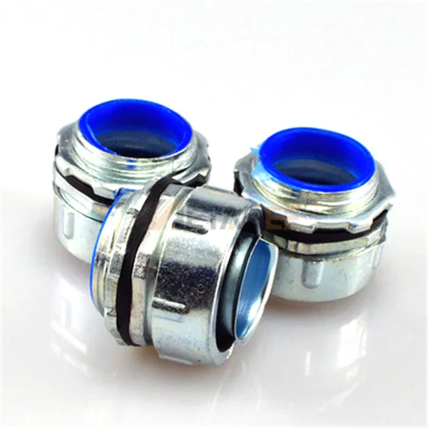 Heavy-Duty Metal Hose Connector with Nut, Metric/PG Thread