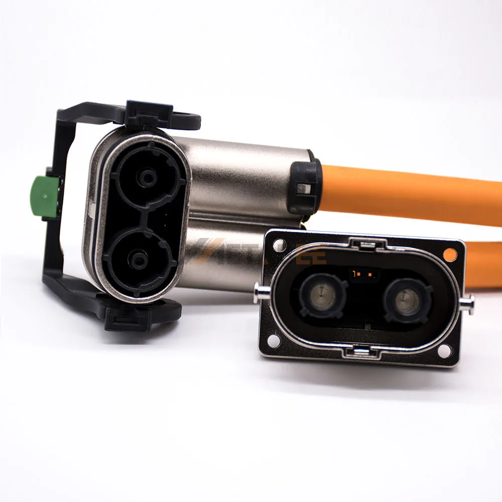 Right Angle 6mm High Voltage Interlock Loop HVIL Connector Cable, 2 Pin Plug, A Key, 25mm², 125A 01